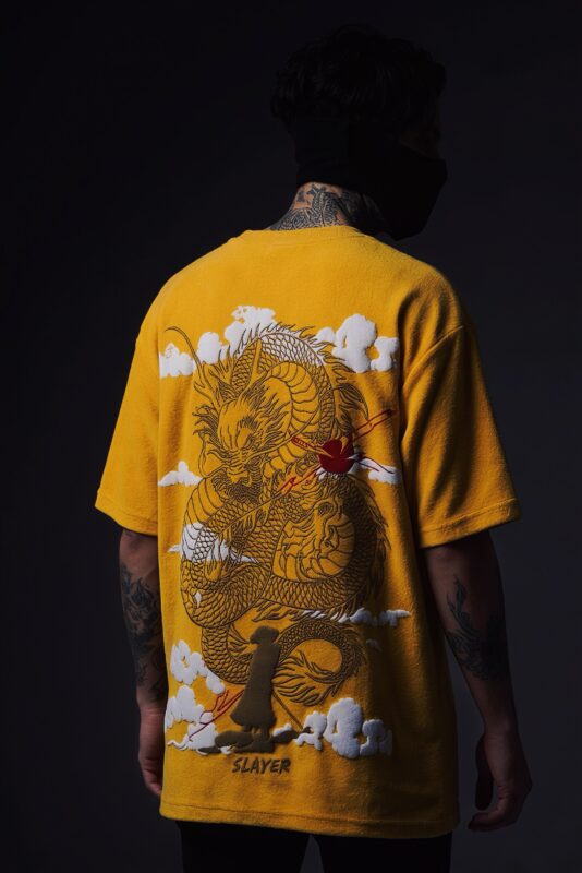 Dragon Slayer graphic puff print tshirt – unisex oversized premium streetwear tee